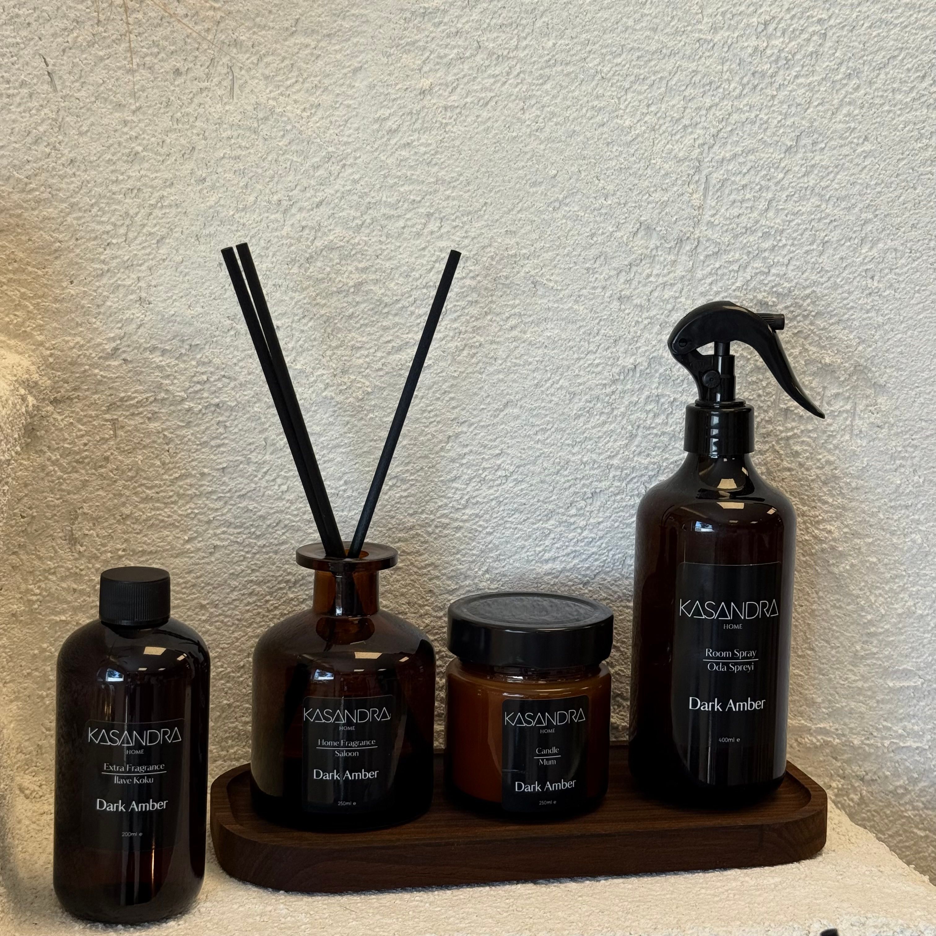 Kasandra Home Pinterest Banyo Set 5 Parça Dark Amber Kokulu (SİYAH)