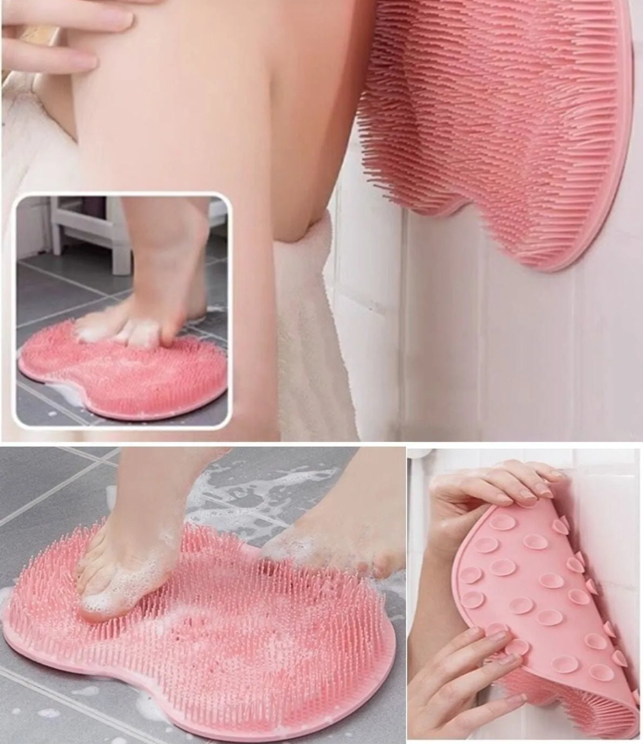 Silikon Banyo Masaj Süngeri Pembe 29 X 22 CM 