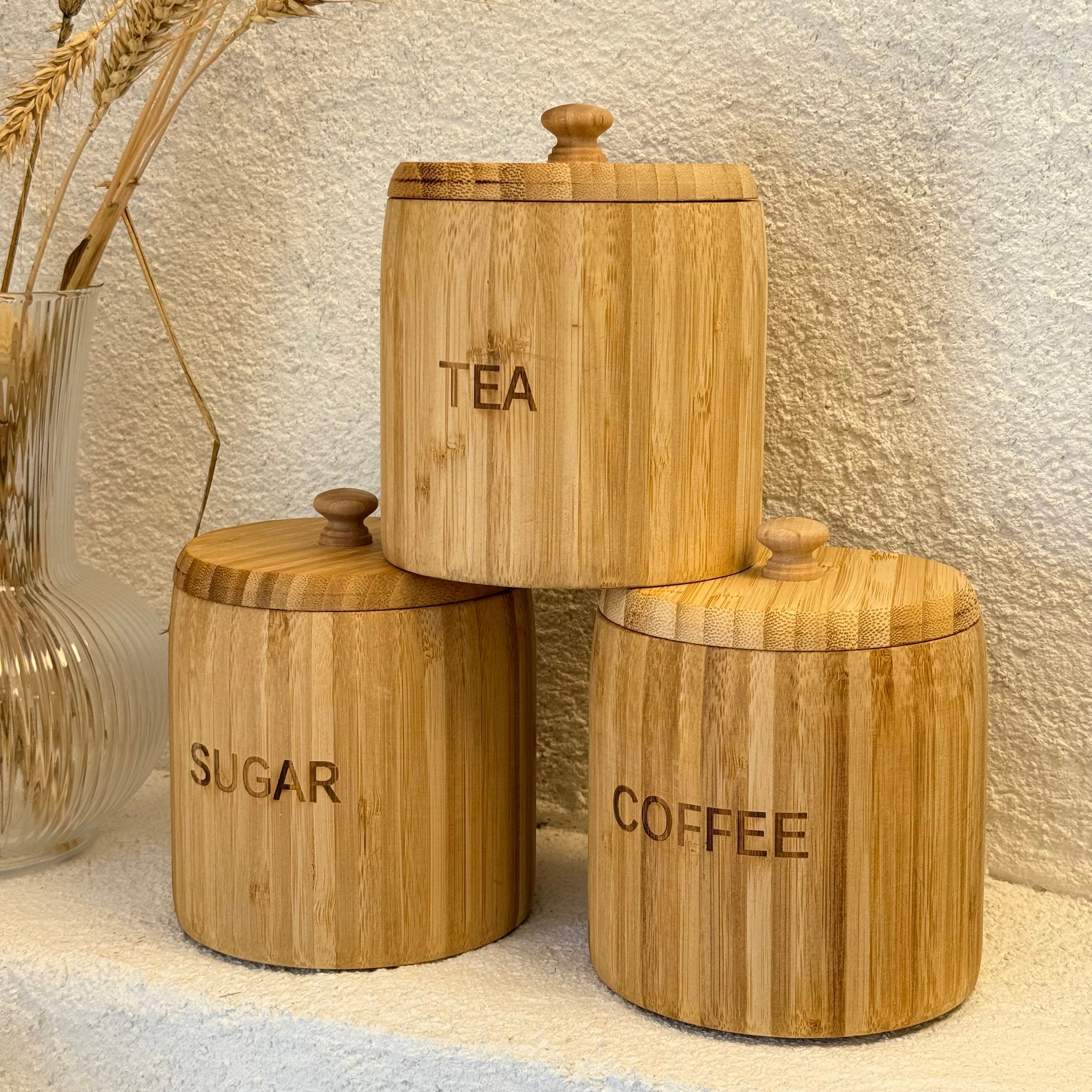 Bambu Tombul Kavanoz Baharatlık Seti 