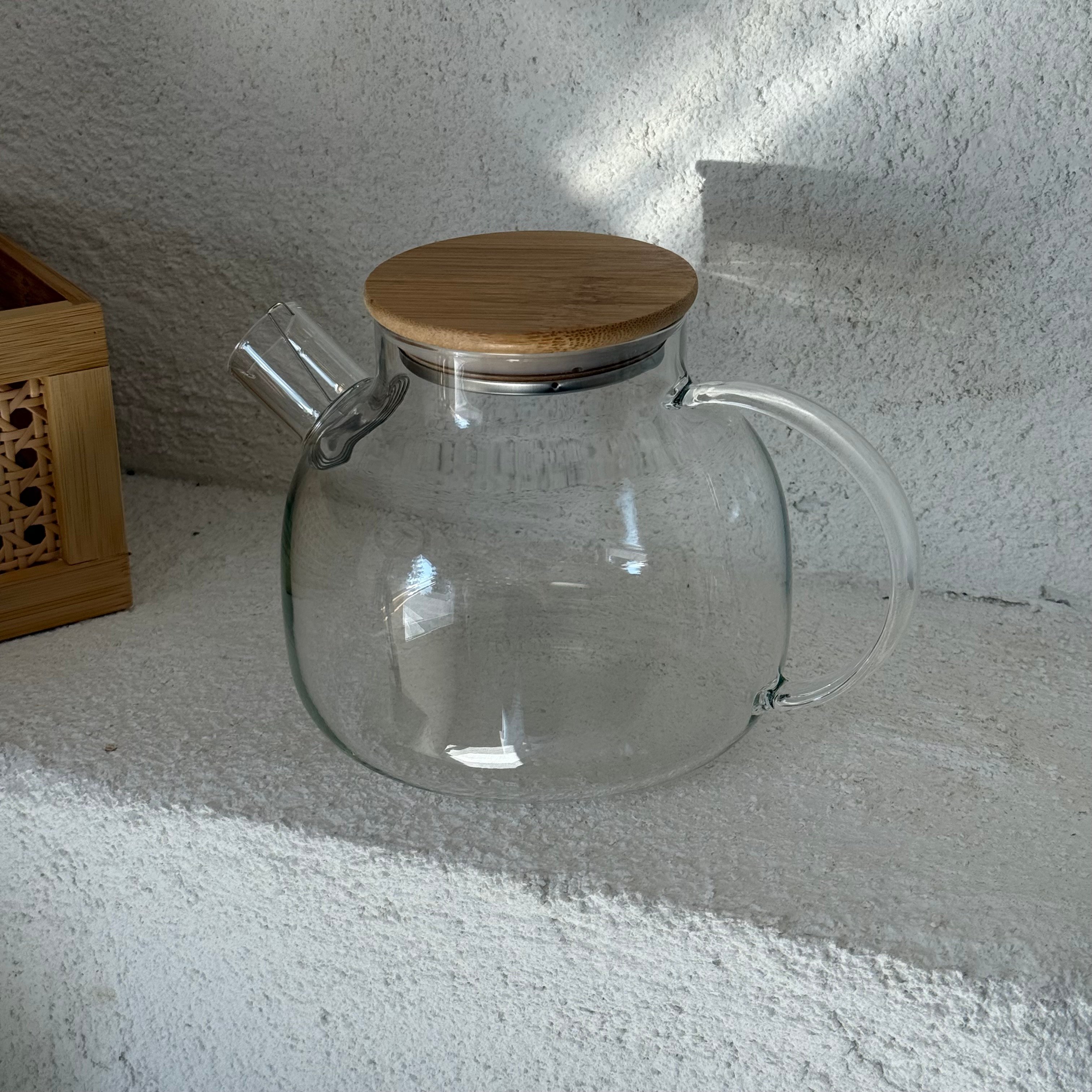 Linela Bambu Kapaklı Borosilikat Demlik 1 Litre 