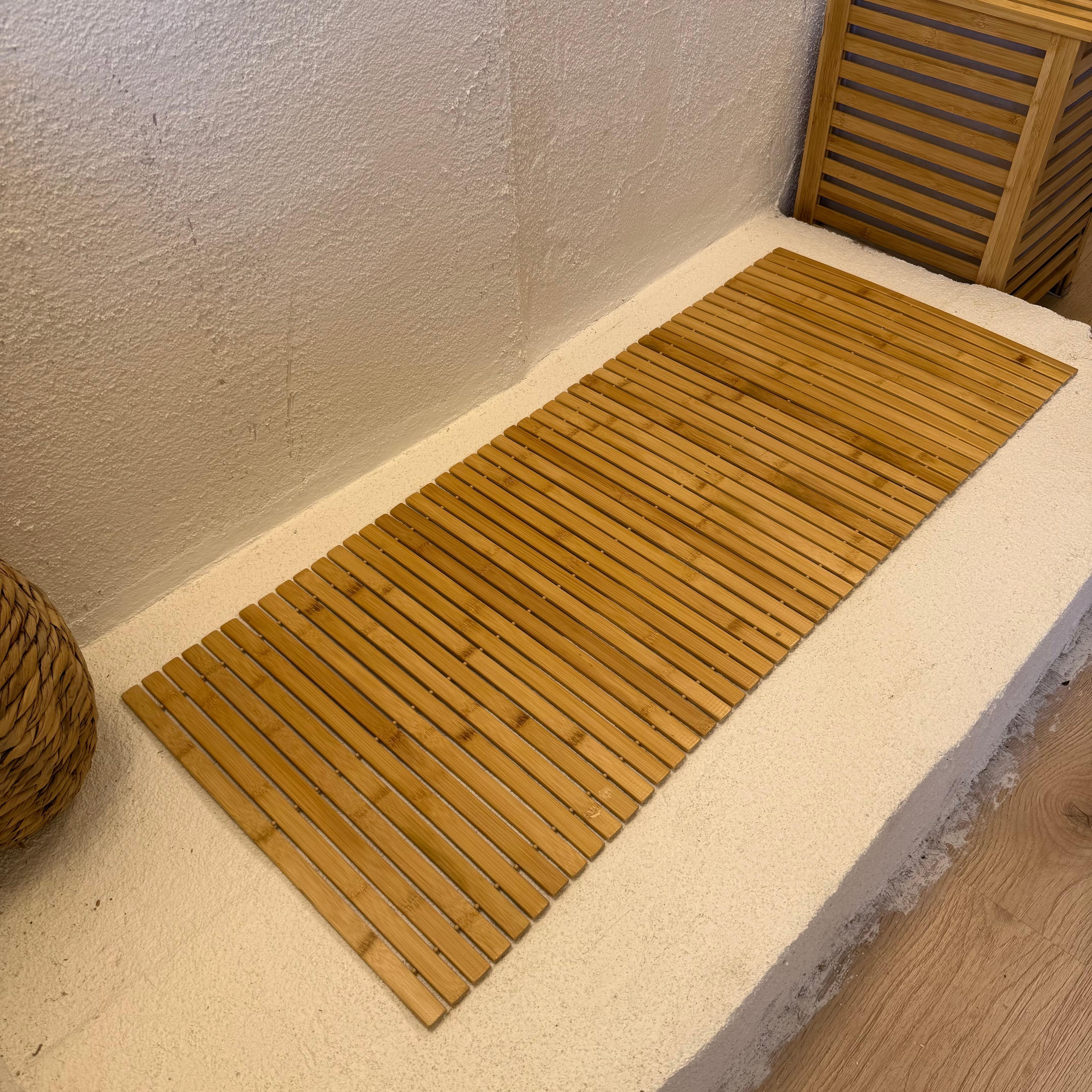Bambu Mat Kaydırmaz Taban Büyük Boy 120x50 cm 