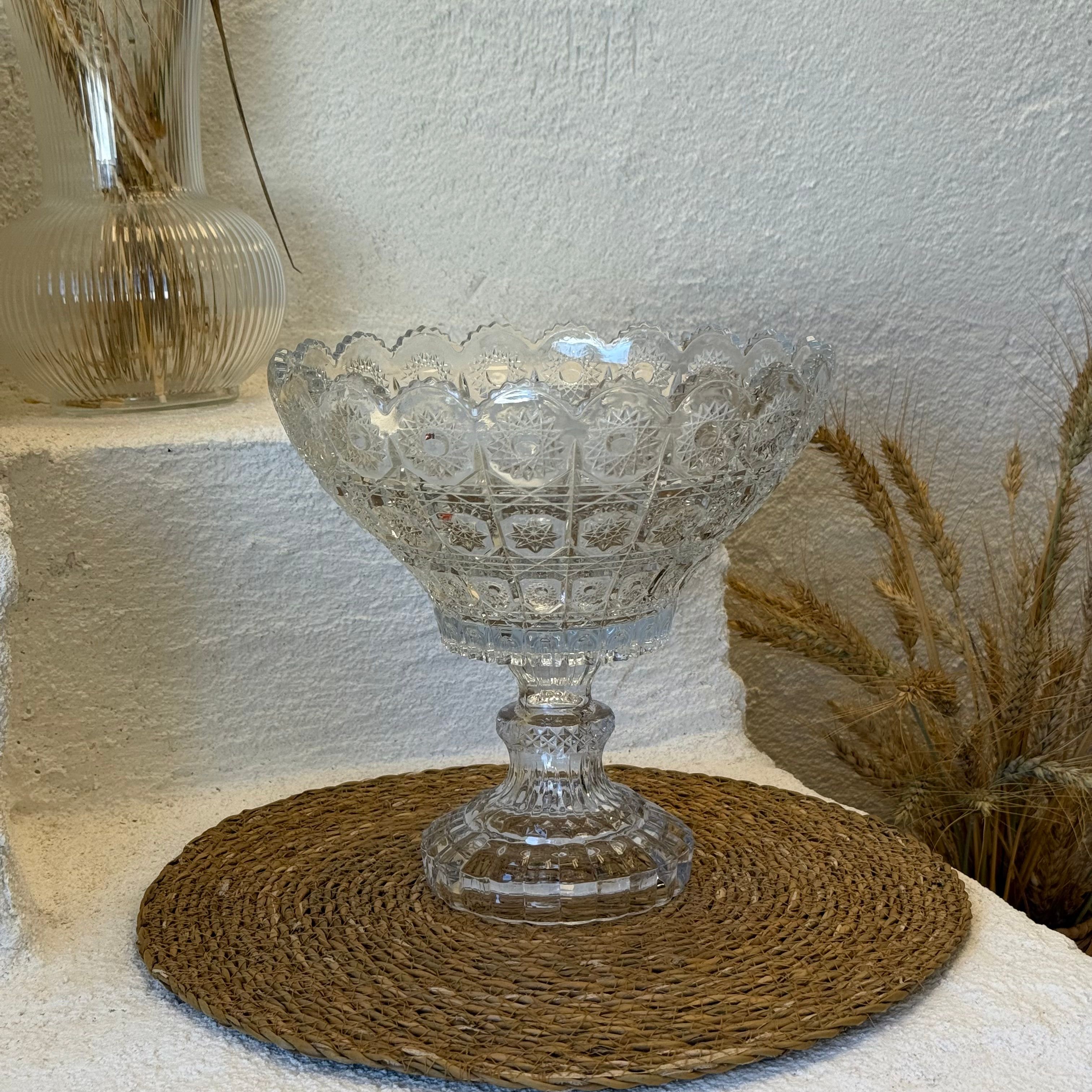 Sakura Ayaklı Kristal Kase Meyvelik 24 cm 