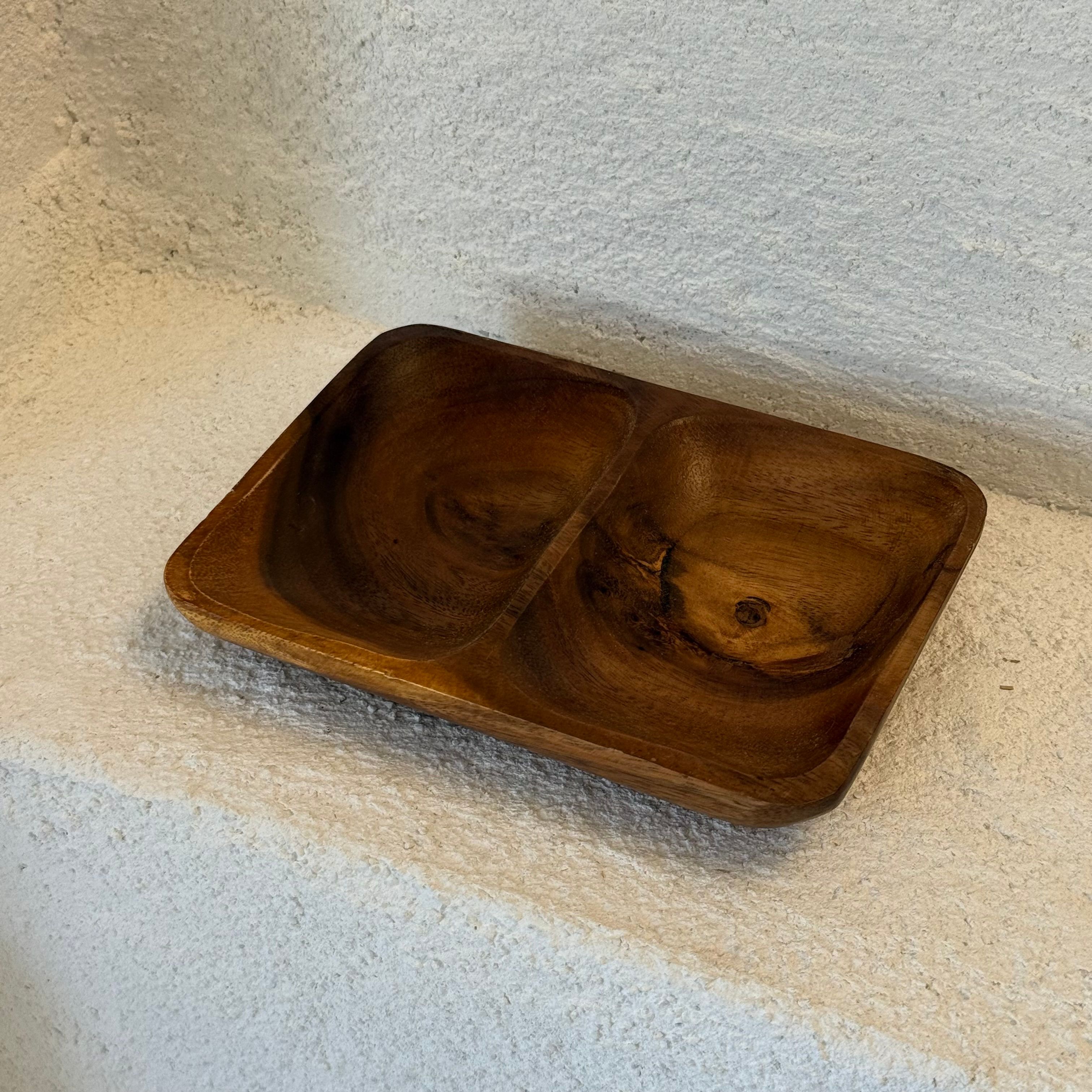 Akasya Ağacı Çift Bölmeli Sunumluk 18x12,5 cm 