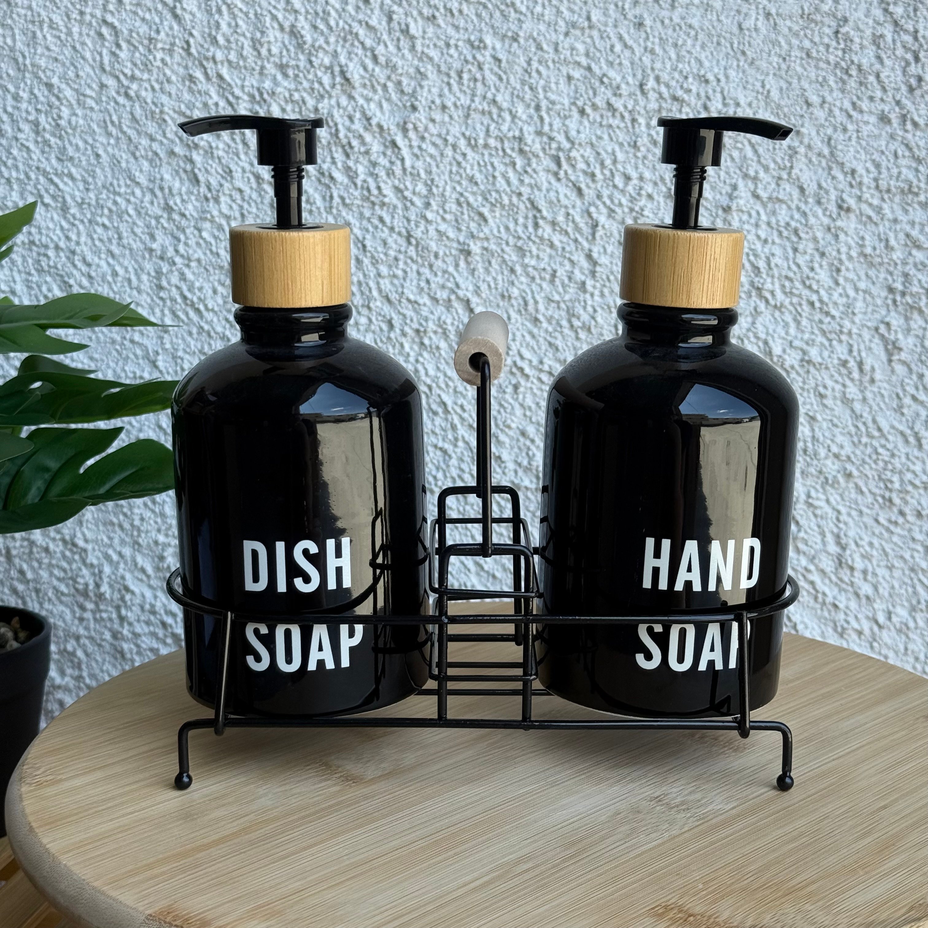 Tidy Standlı Sıvı Sabunluk Seti Siyah 