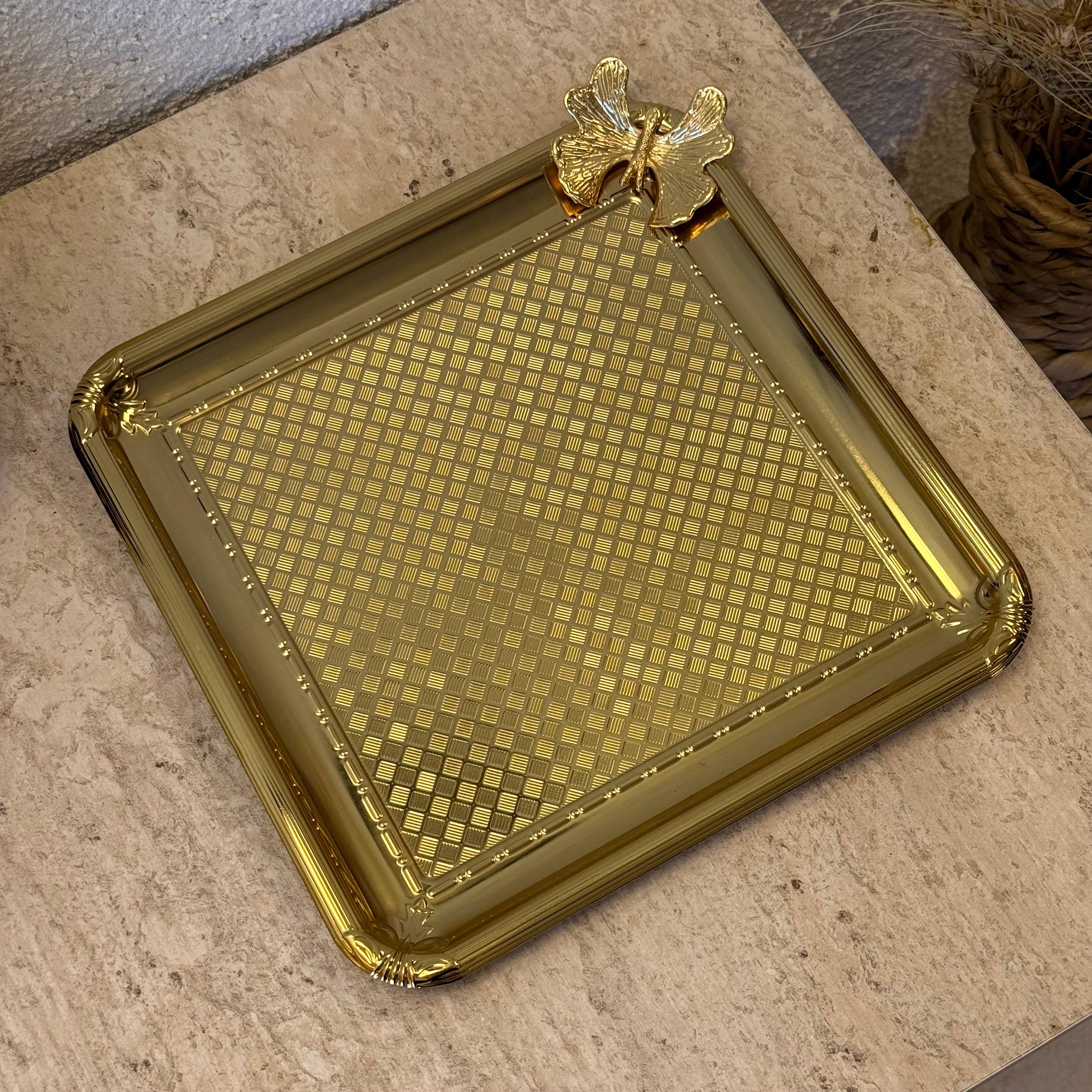 Kare Sunum Tepsisi Gold 22,5x22,5 cm 