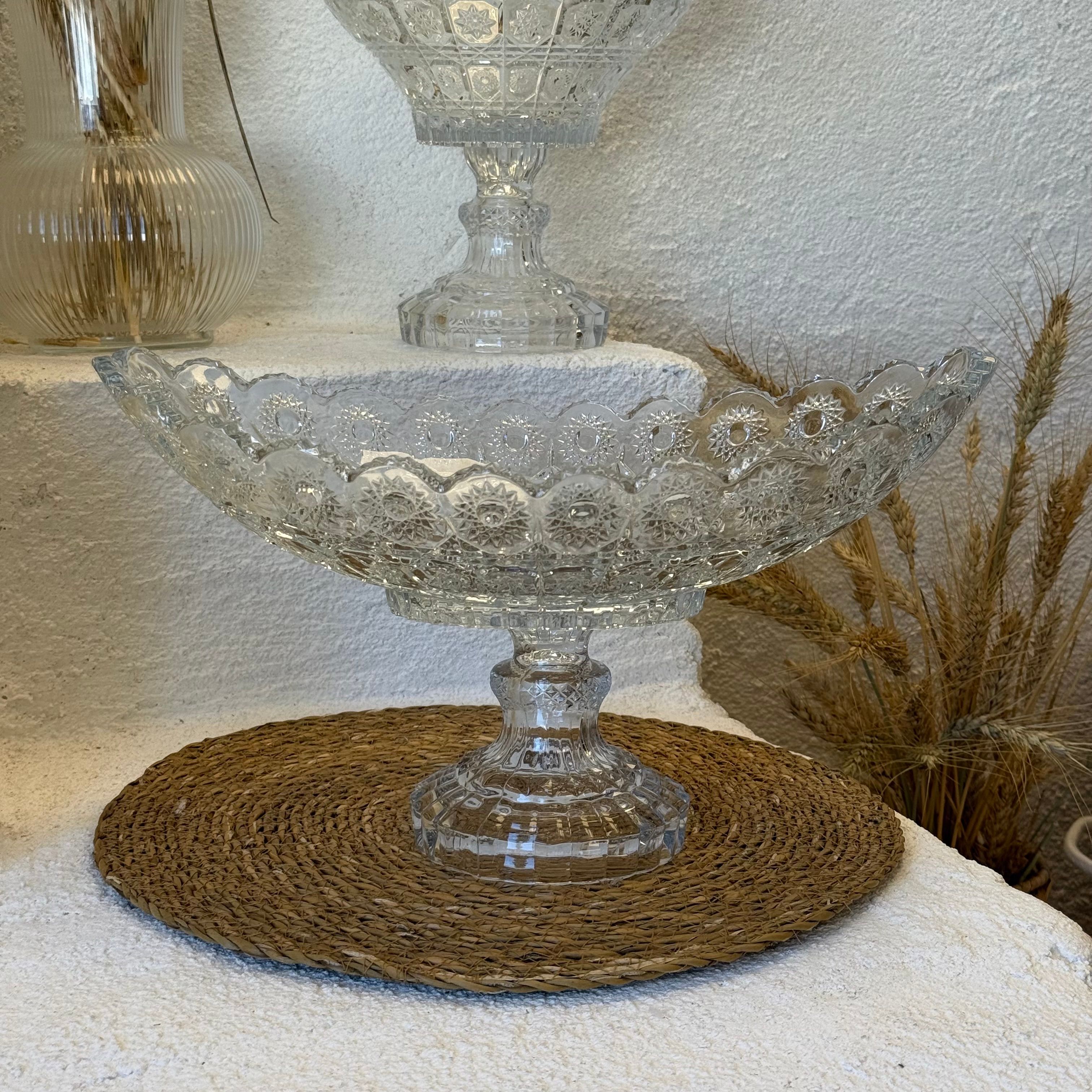 Sakura Ayaklı Oval Kristal Lüks Kase 36x23x21 cm 
