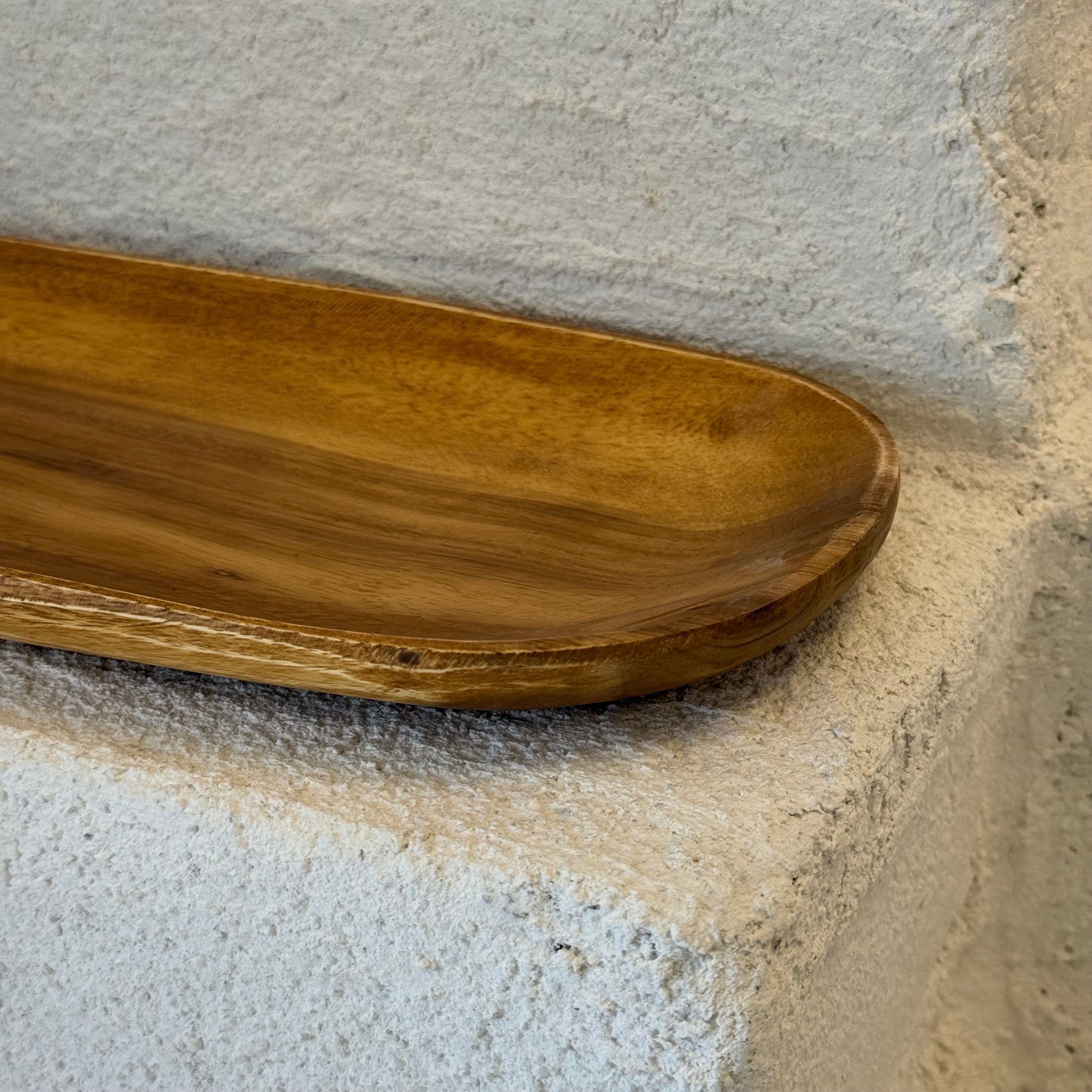 Akasya Ağacı Oval Uzun Sunumluk Büyük Boy 36,5 x 16,5 cm 