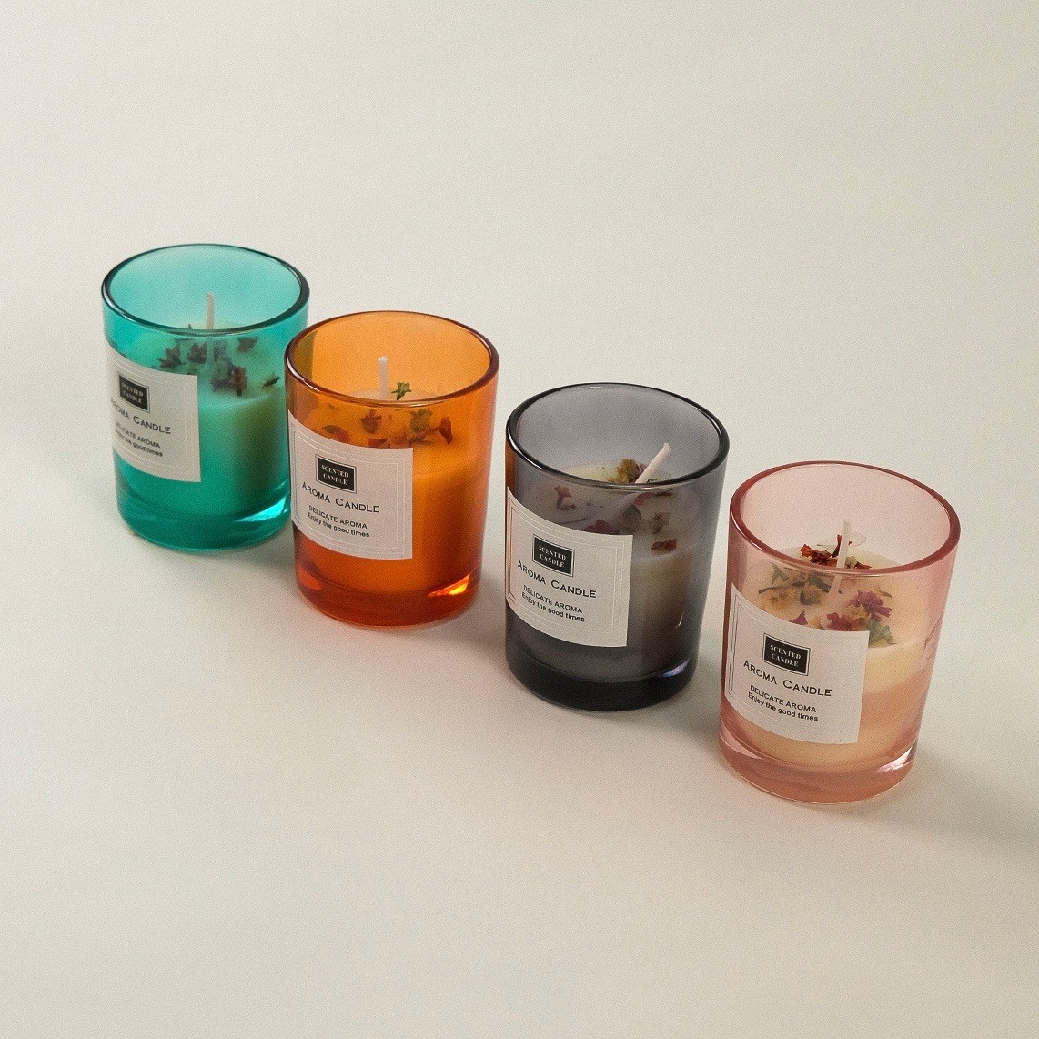 Aroma Candle El Yapımı 4 Lü Mum Seti 