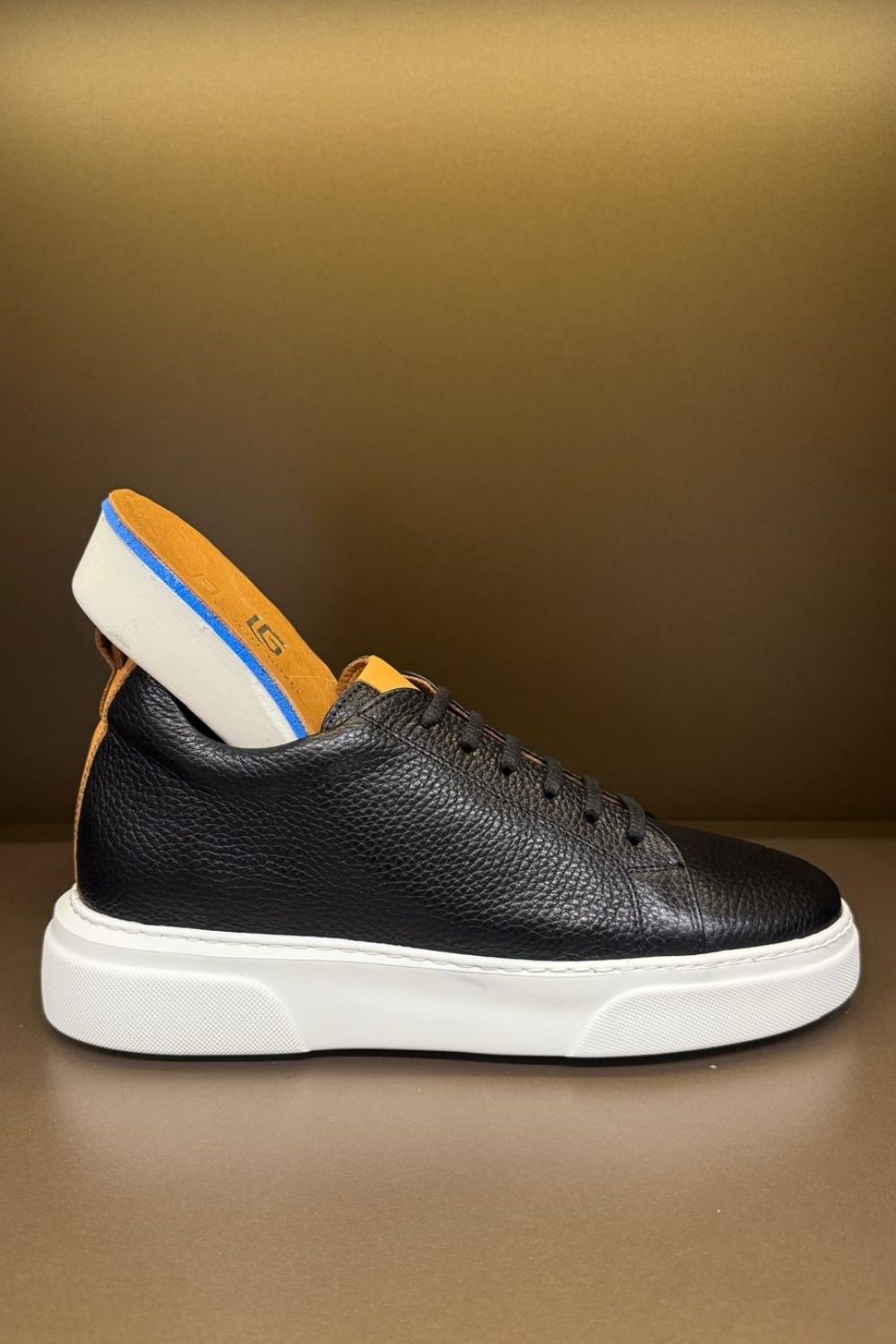 Tall Deri Sneakers LG - Siyah-Sarı