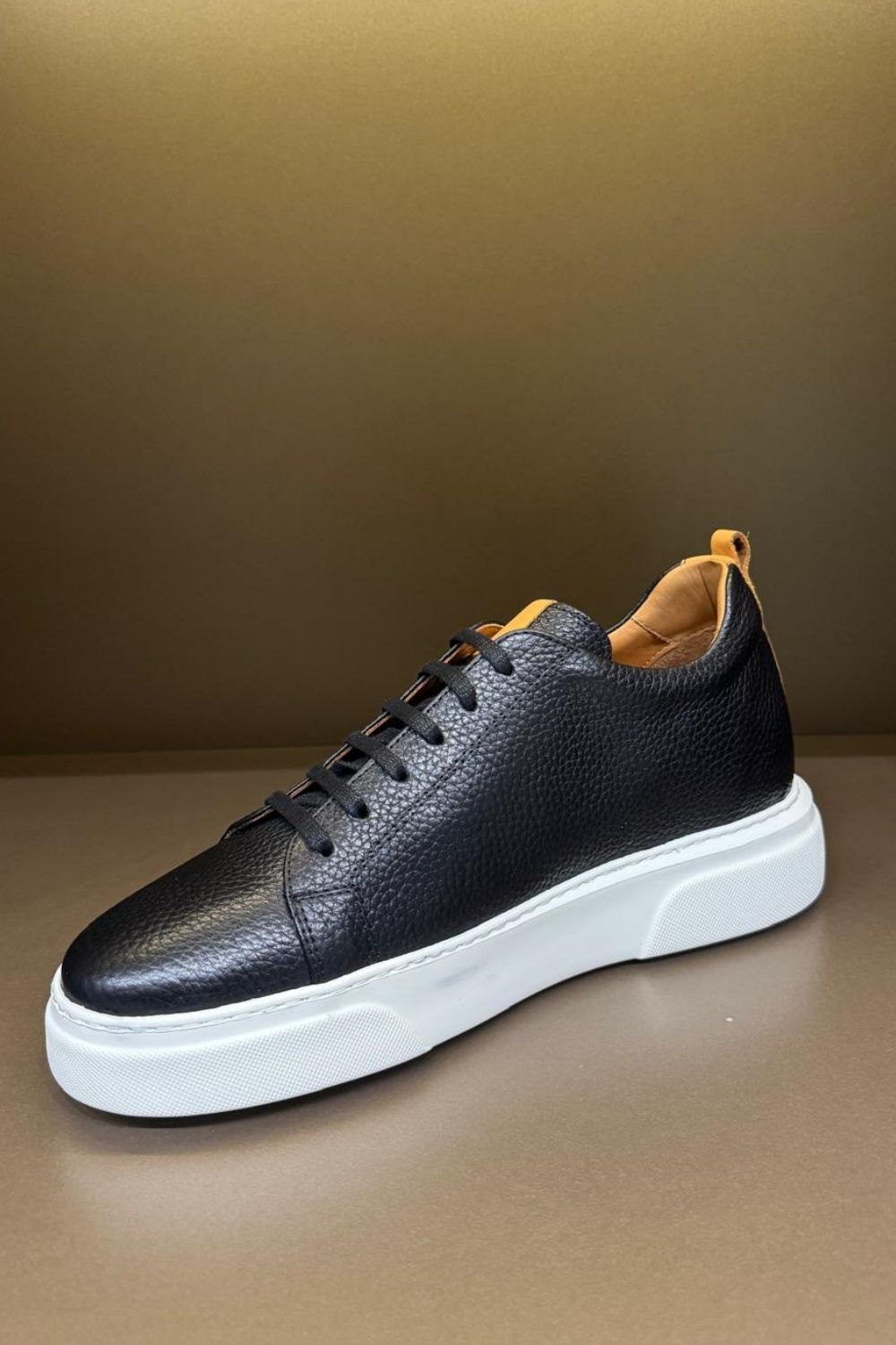 Tall Deri Sneakers LG - Siyah-Sarı