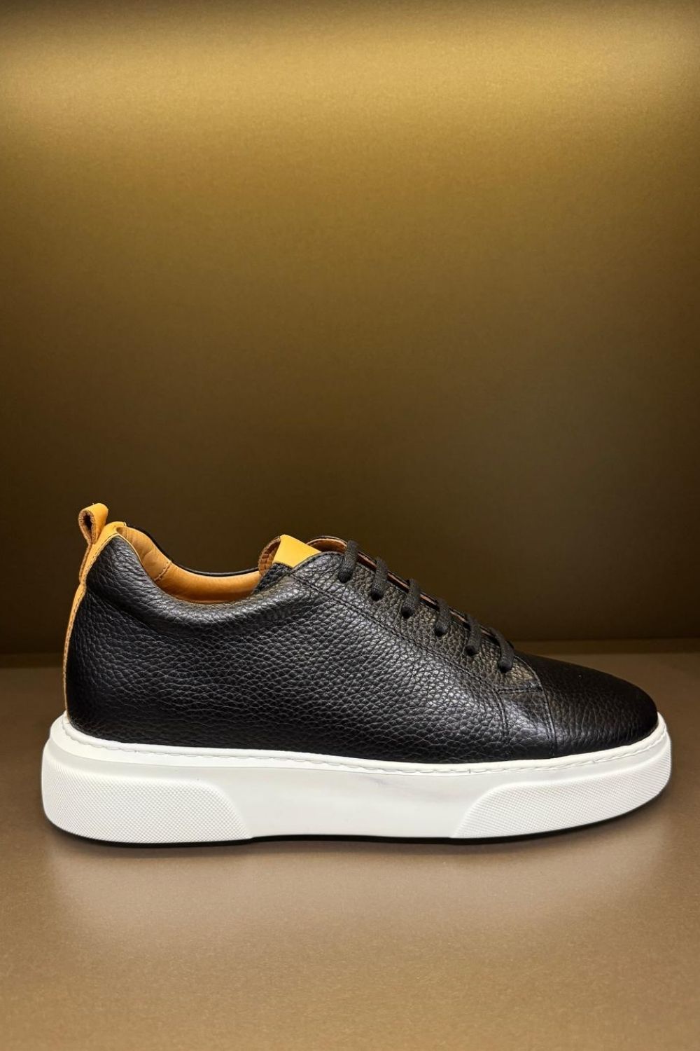 Tall Deri Sneakers LG - Siyah-Sarı