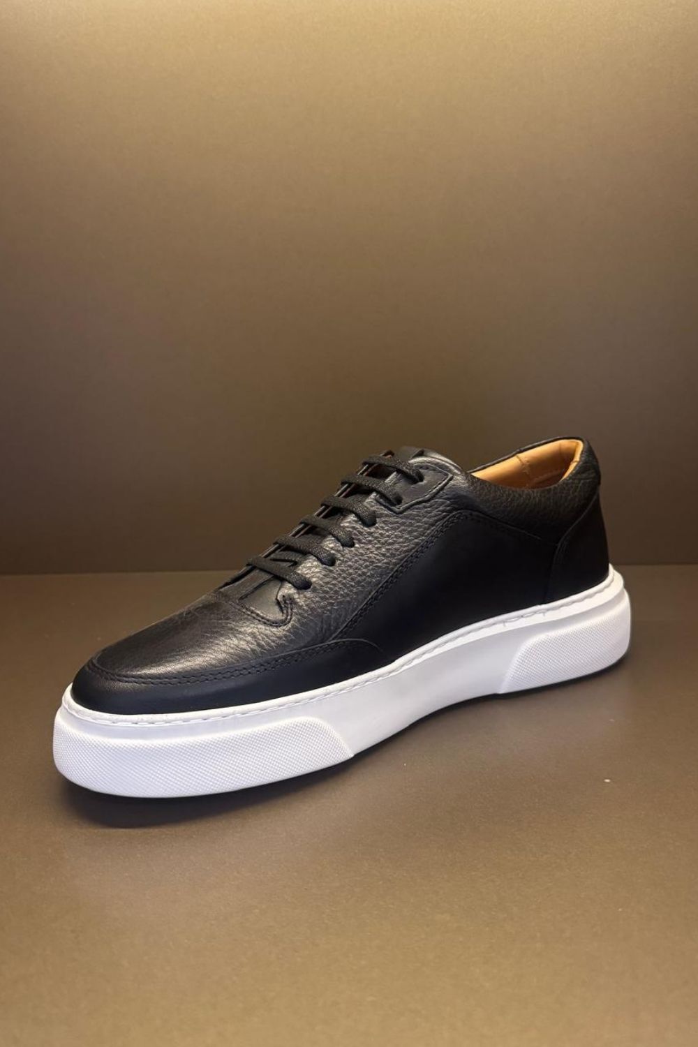Roma Deri Sneakers LG - Siyah-Beyaz