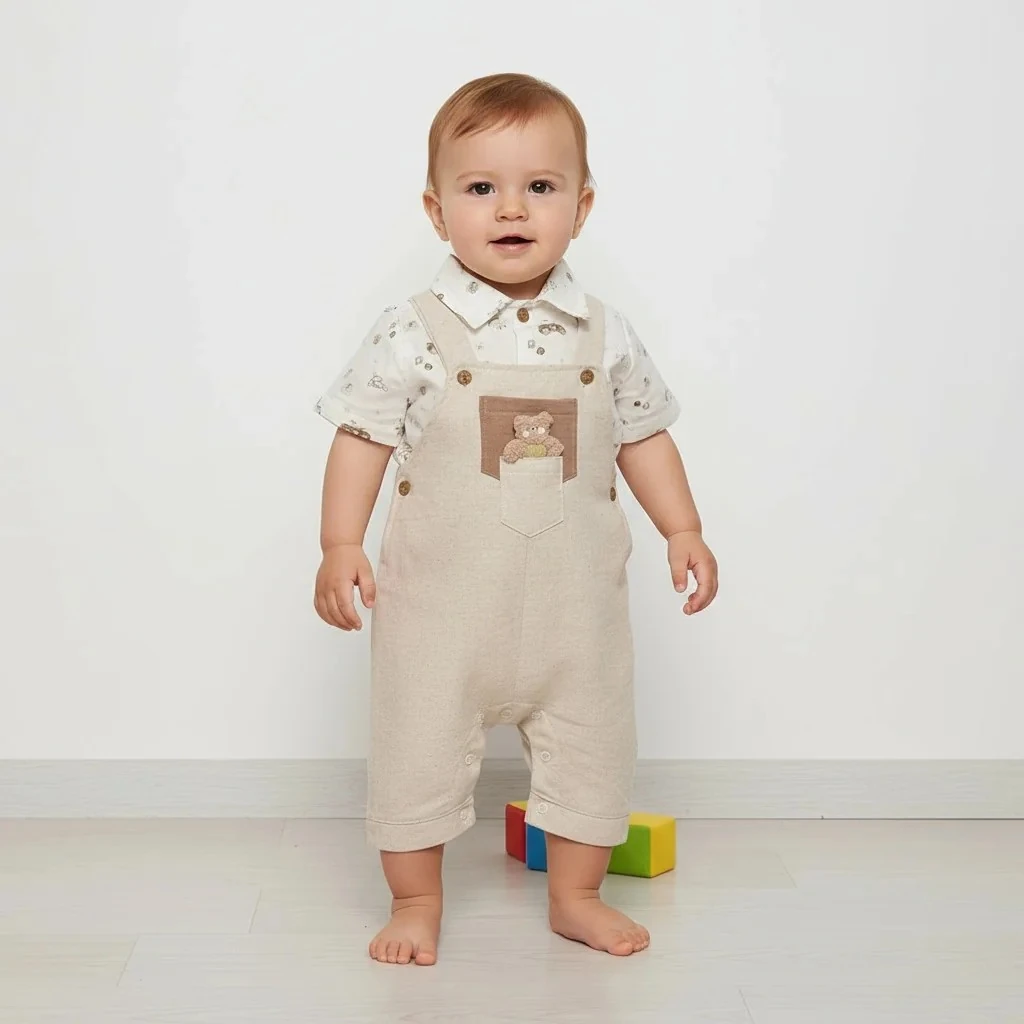 Keten Tulum Takım - Kahverengi