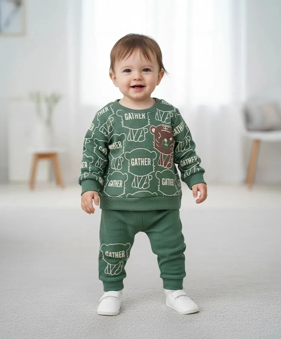 Waffle Kumaş 2 Parça Erkek Takım