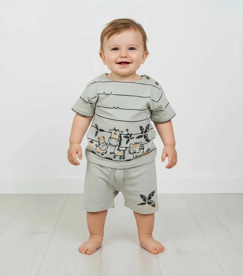 2 Li Şortlu Takım - Gri