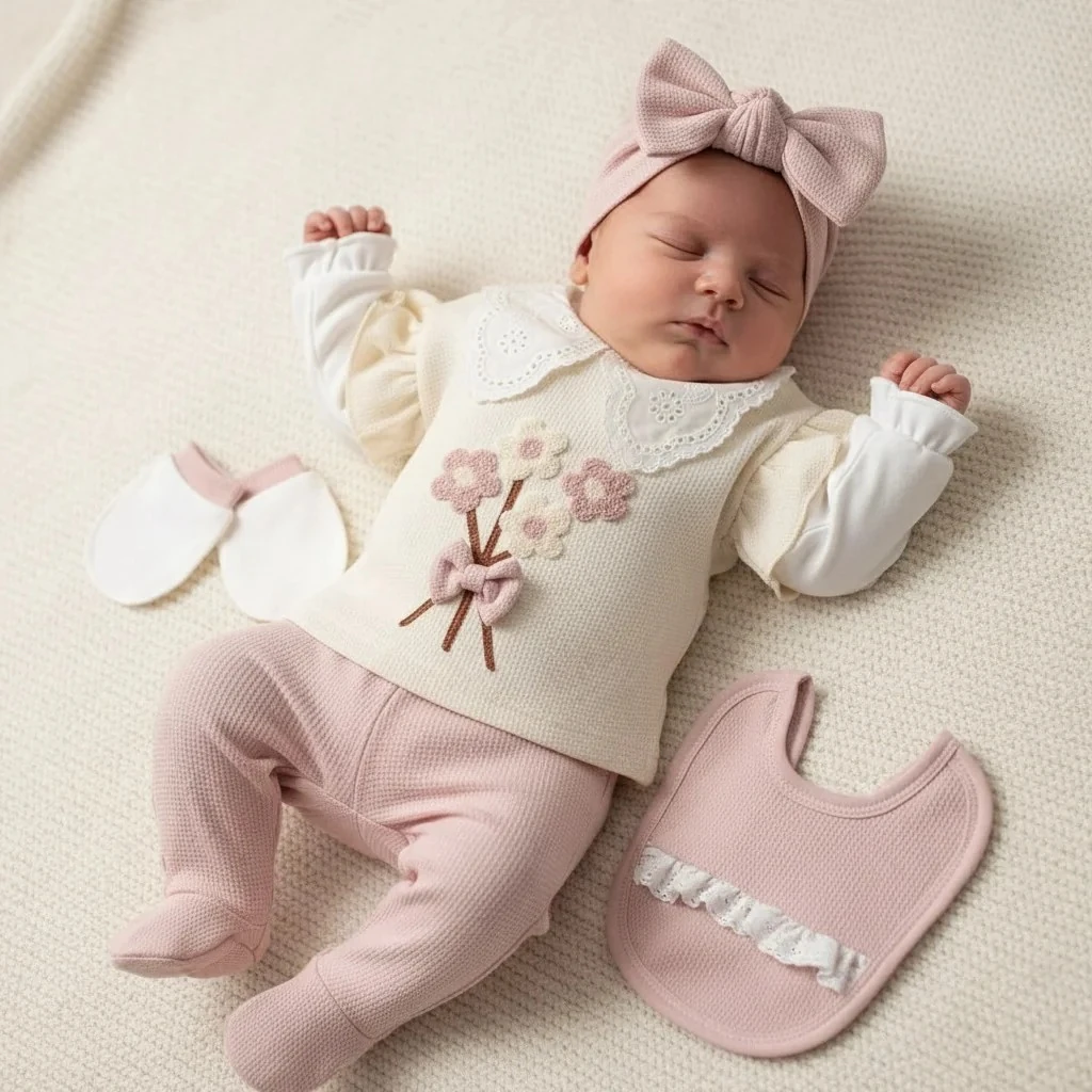 Dantel Yakalı 5 li Hastane Çıkışı - Gülkurusu