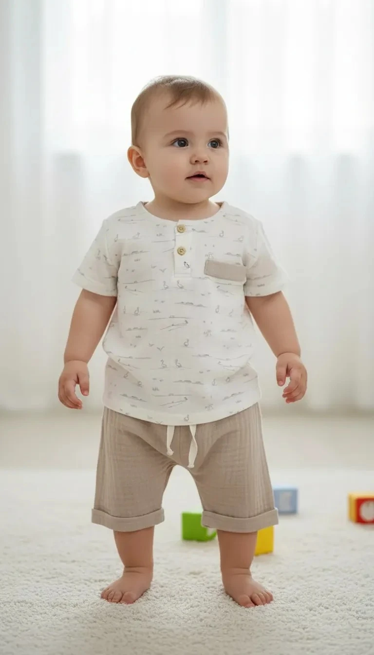 Müslin 2 Parça Şortlu Erkek Takım