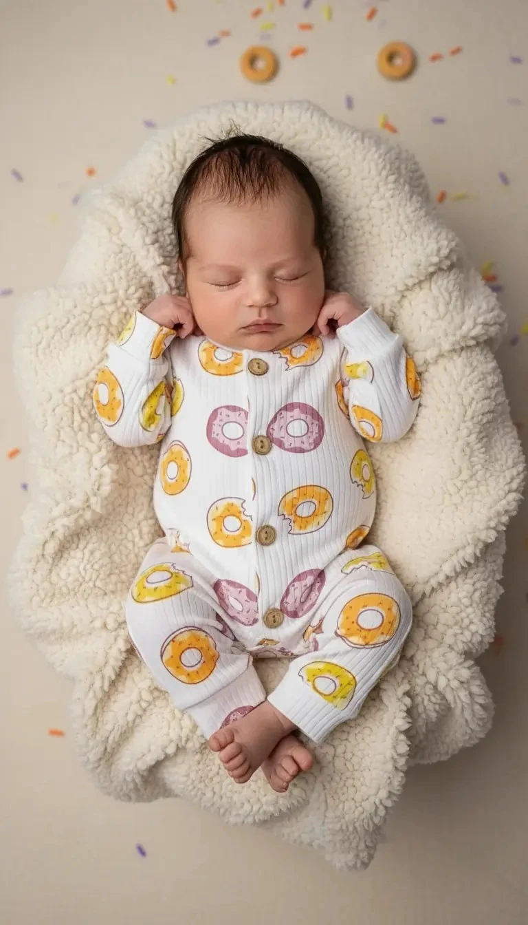 Unisex Donut Baskılı Tulum