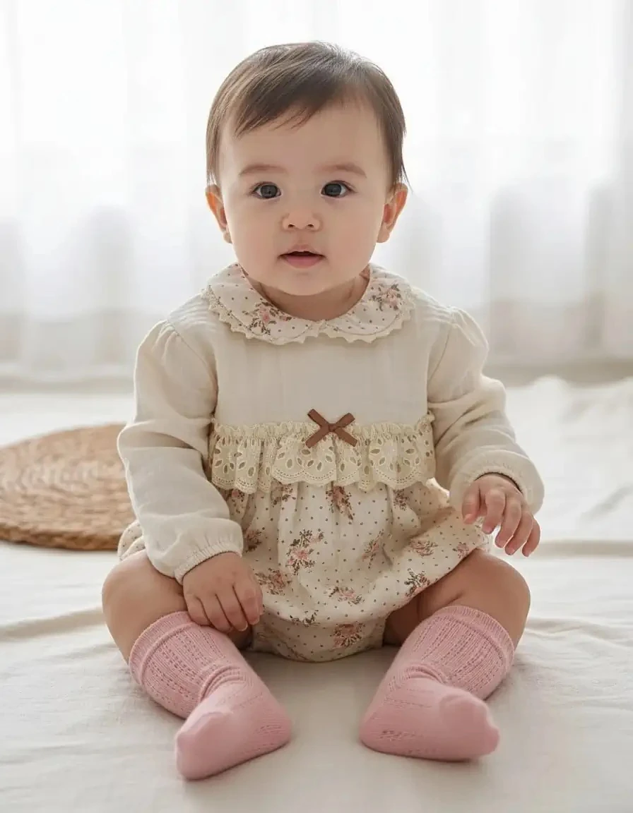 Çiçekli Müslin Romper