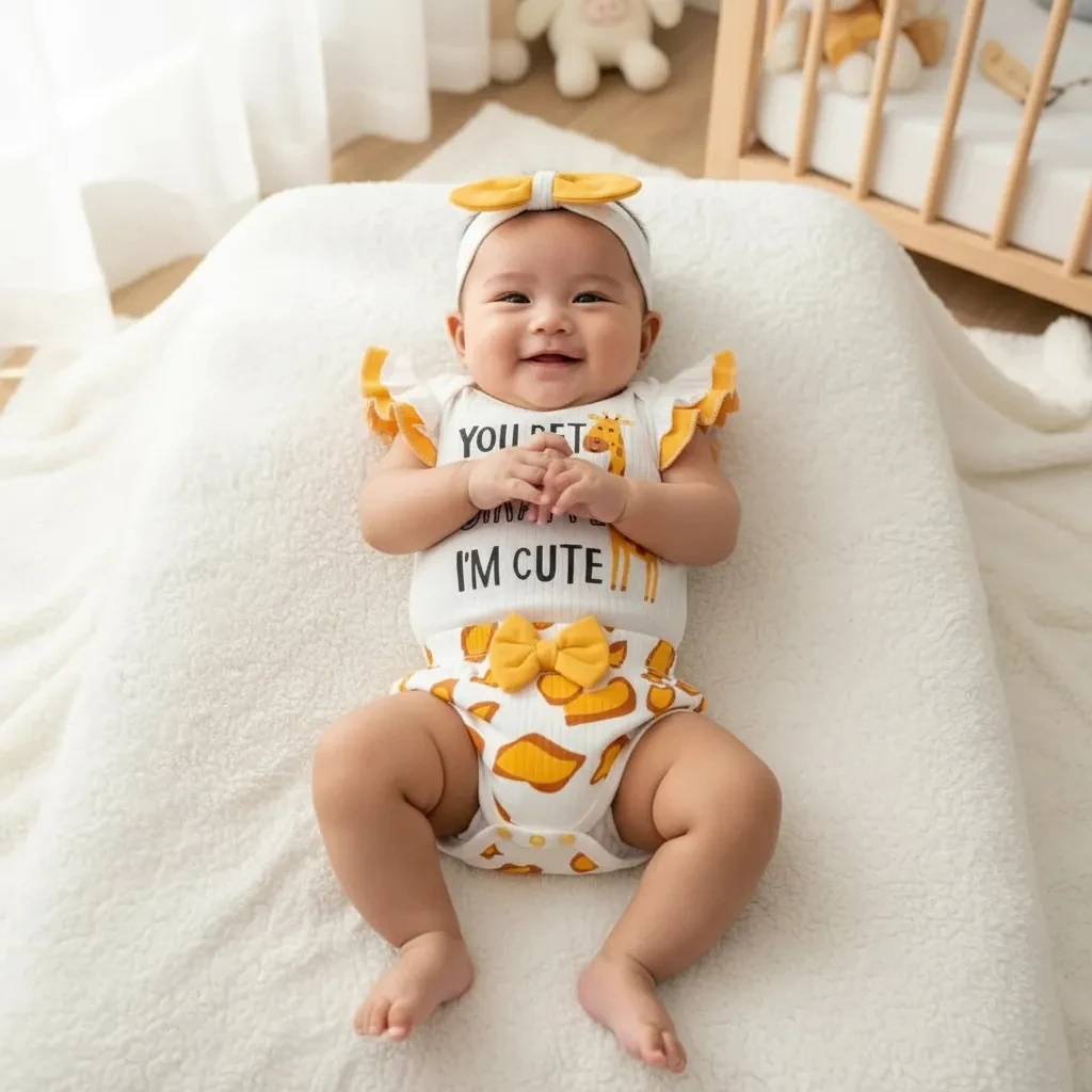 3 Parça Kız Bebek Takım