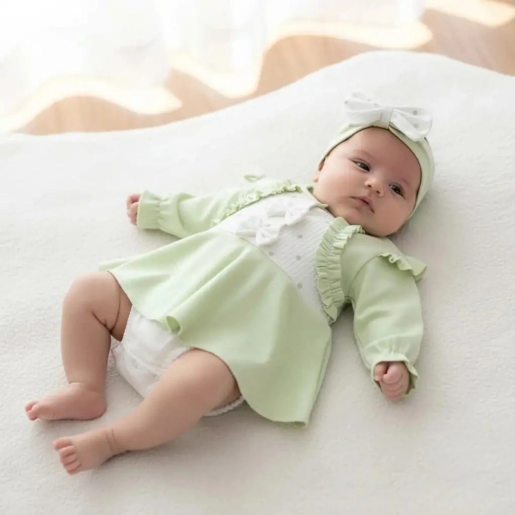 Fiyonklu Puantiyeli Romper