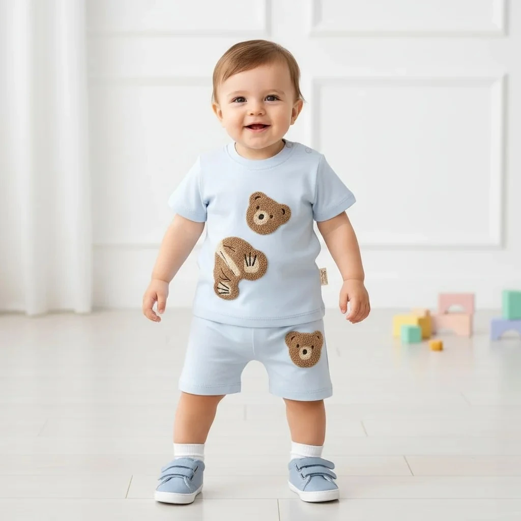 Süzeneli Şortlu Takım - Mavi