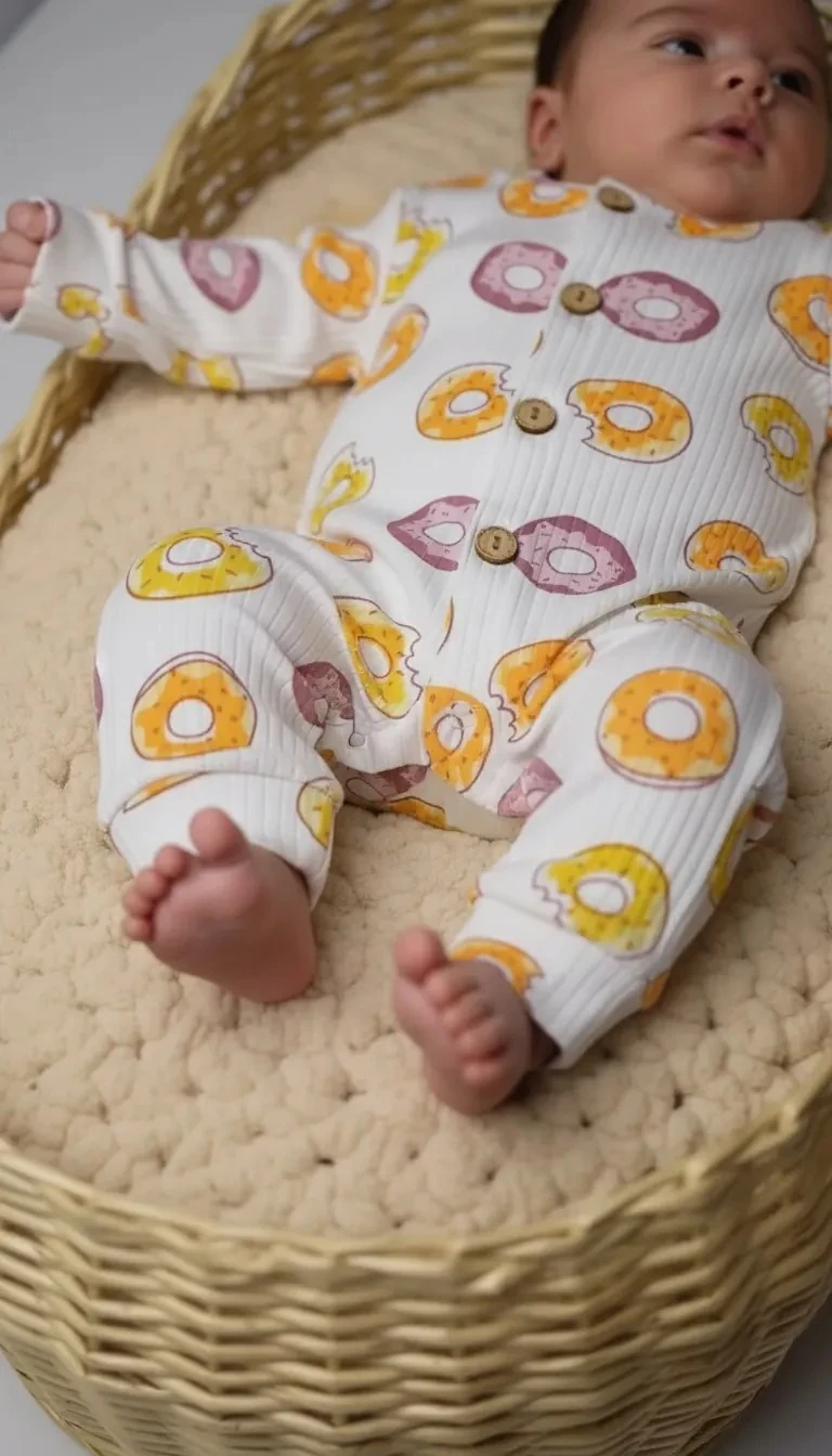 Unisex Donut Baskılı Tulum