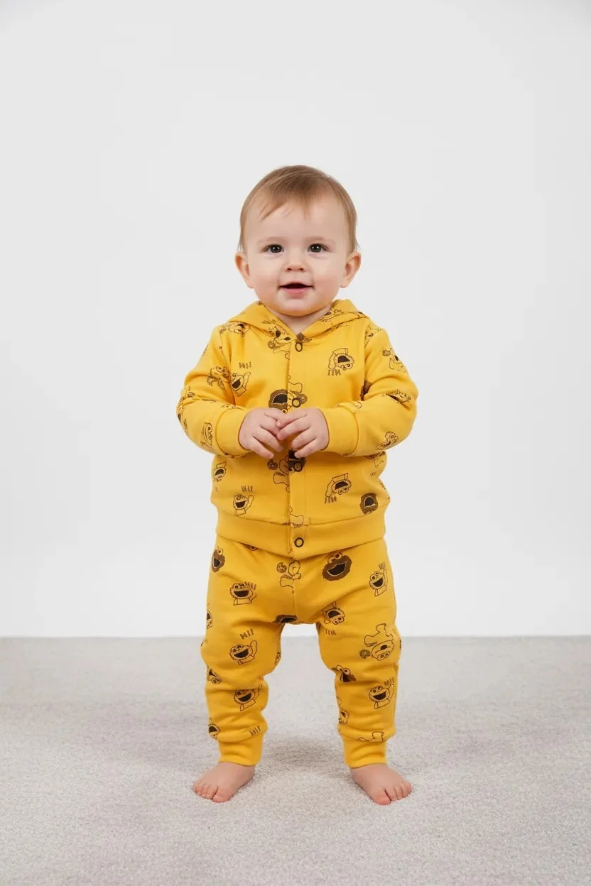 Kurabiye Canavarı Baskılı Unisex 3 Lü Takım