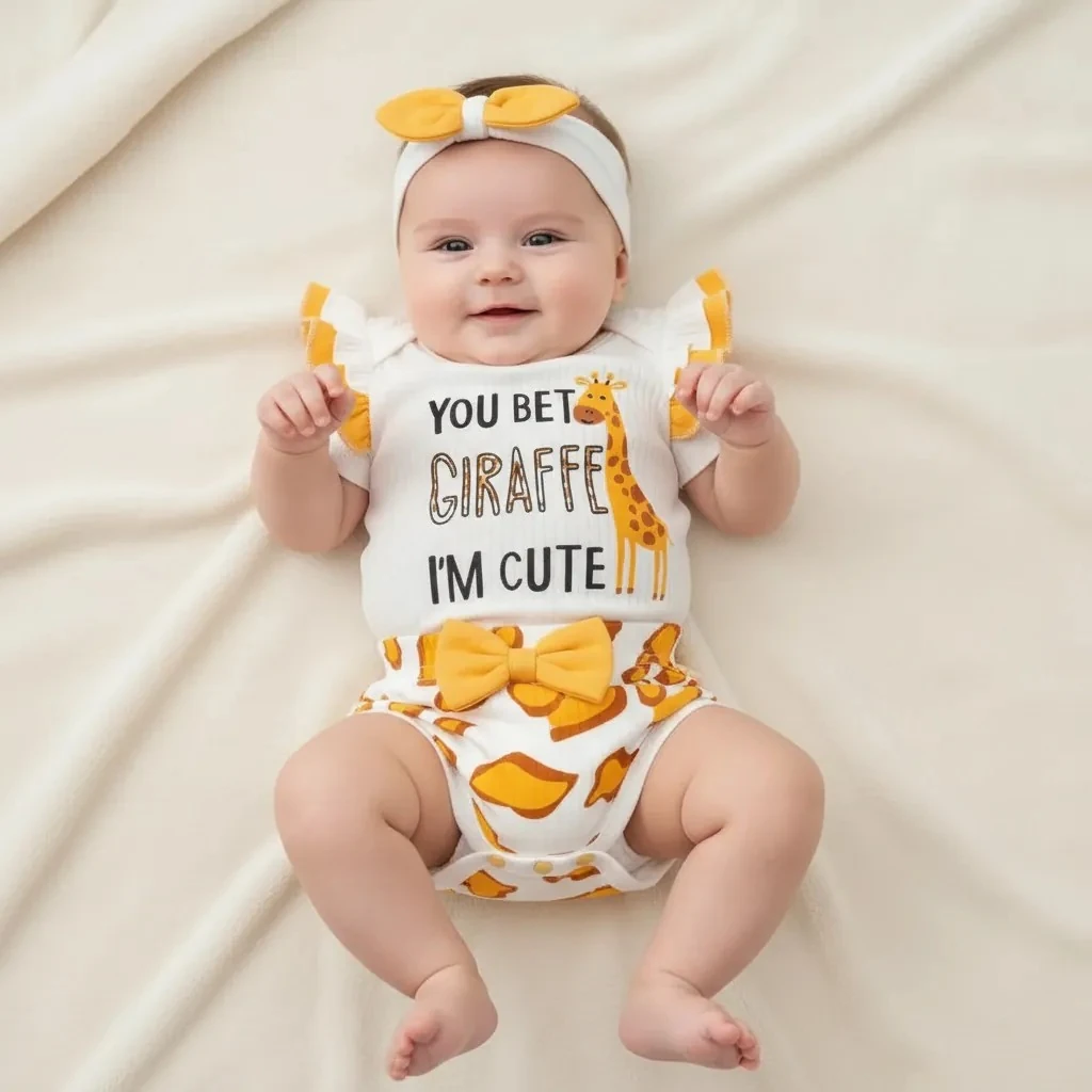 3 Parça Kız Bebek Takım