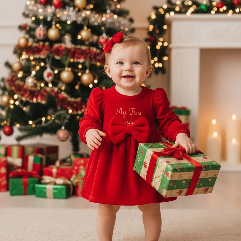 Christmas Kadife Elbise