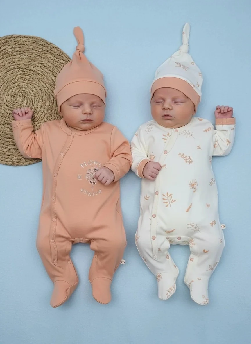 Kız Bebek 4 Lü Tulum Seti - Kahverengi