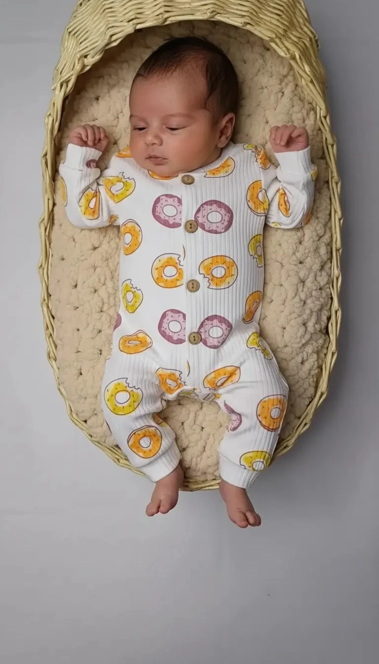 Unisex Donut Baskılı Tulum