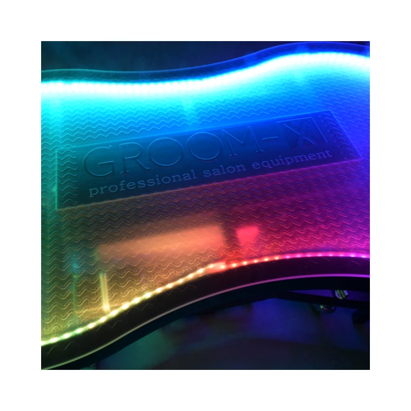 Groom-X Tournament Plus RGB Led Işıklı Elektrikli Tıraş Masası Siyah (120cm x 61cm)