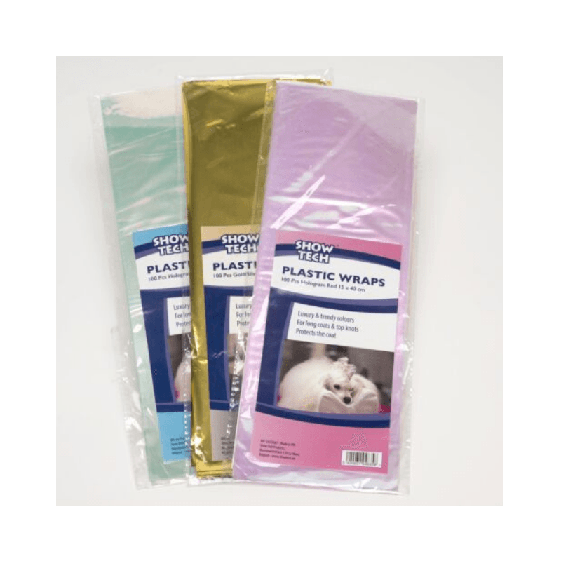 Show Tech Plastic Wraps Plastik Kedi Köpek Tüy Sarma Kağıdı Holografik Kırmızı 100’lü
