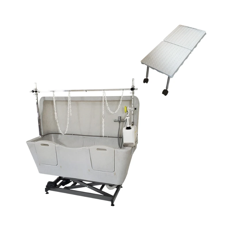 Evolutech Termoplastik Elektrikli Kedi ve Köpek Banyo Küveti Gri (Rampalı)