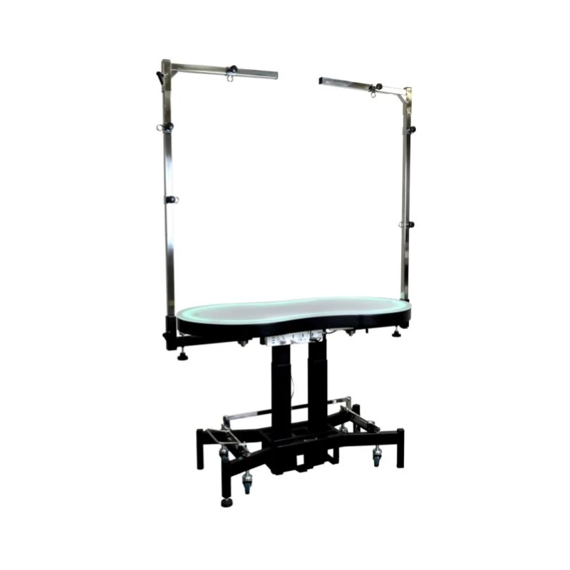 Groom-X Tournament Plus RGB Led Işıklı Elektrikli Tıraş Masası Siyah (120cm x 61cm)