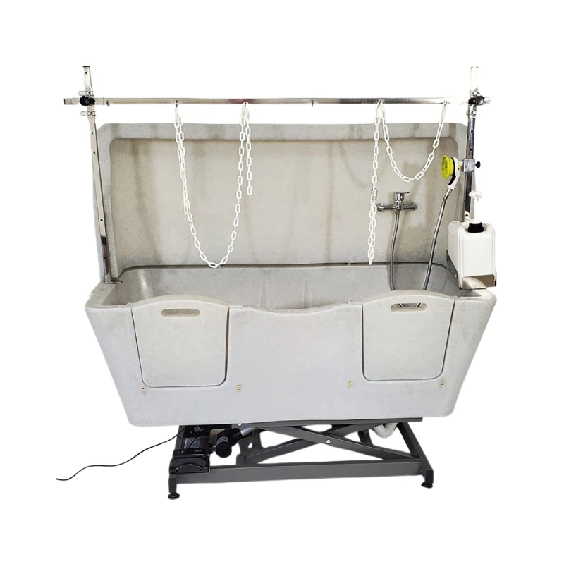 Evolutech Termoplastik Elektrikli Kedi ve Köpek Banyo Küveti Gri (Rampalı)