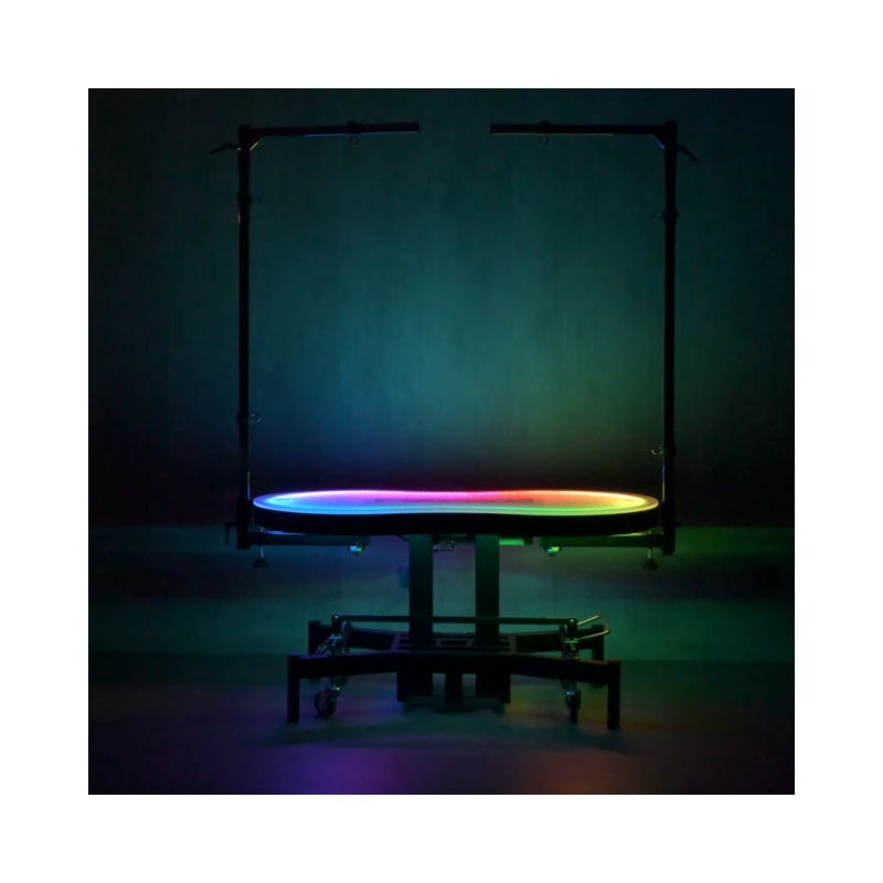 Groom-X Tournament Plus RGB Led Işıklı Elektrikli Tıraş Masası Siyah (120cm x 61cm)