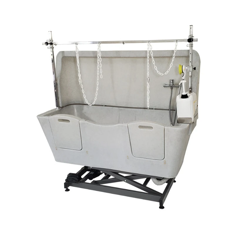 Evolutech Termoplastik Elektrikli Kedi ve Köpek Banyo Küveti Gri (Rampalı)