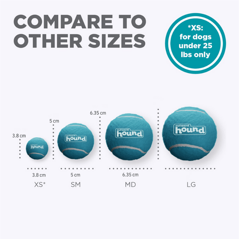 Outward Hound Squeaker Ballz Düdüklü Tenis Topu Köpek Oyuncağı 4'Lü xSmall