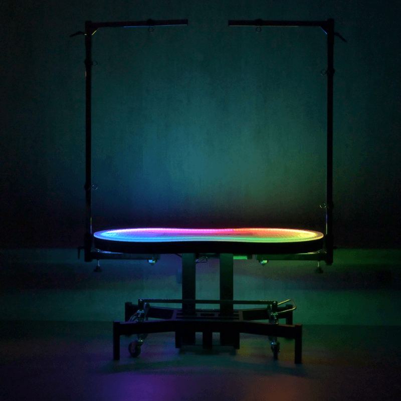 Groom-X Tournament Plus RGB Led Işıklı Elektrikli Tıraş Masası Siyah (120cm x 61cm)