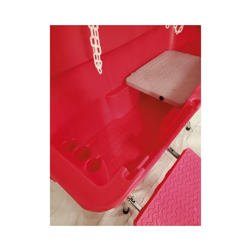 Evolutech Termoplastik Sabit Ayaklı Kedi ve Köpek Banyo Küveti Kırmızı (Rampalı)