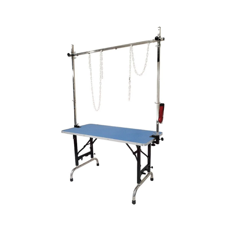 Evolutech Katlanabilir Mavi Yükseklik Ayarlı Pet Kuaför Masası (120 cm x 60 cm)
