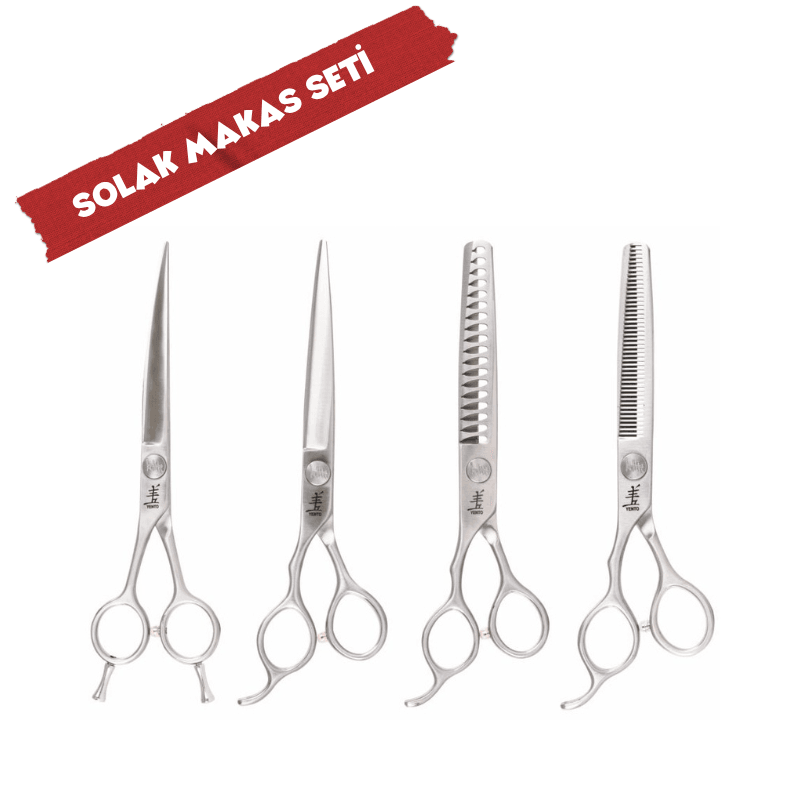 Yento Fanatic Series Premium 4' Lü Pet Kuaför Makas Seti (Solak)