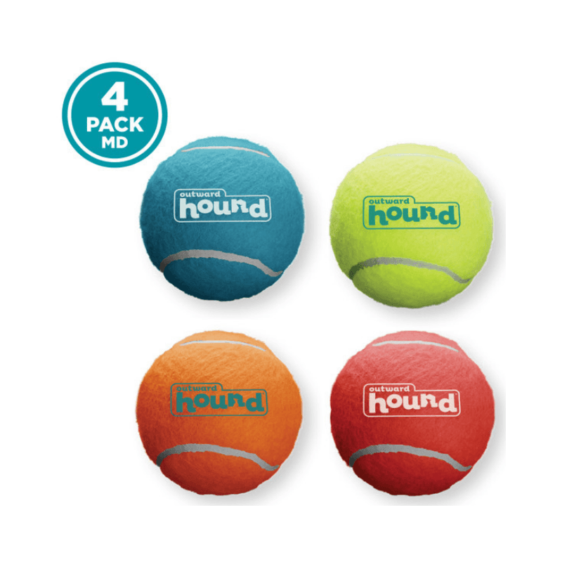 Outward Hound Squeaker Ballz Düdüklü Tenis Topu Köpek Oyuncağı 4'Lü Medium