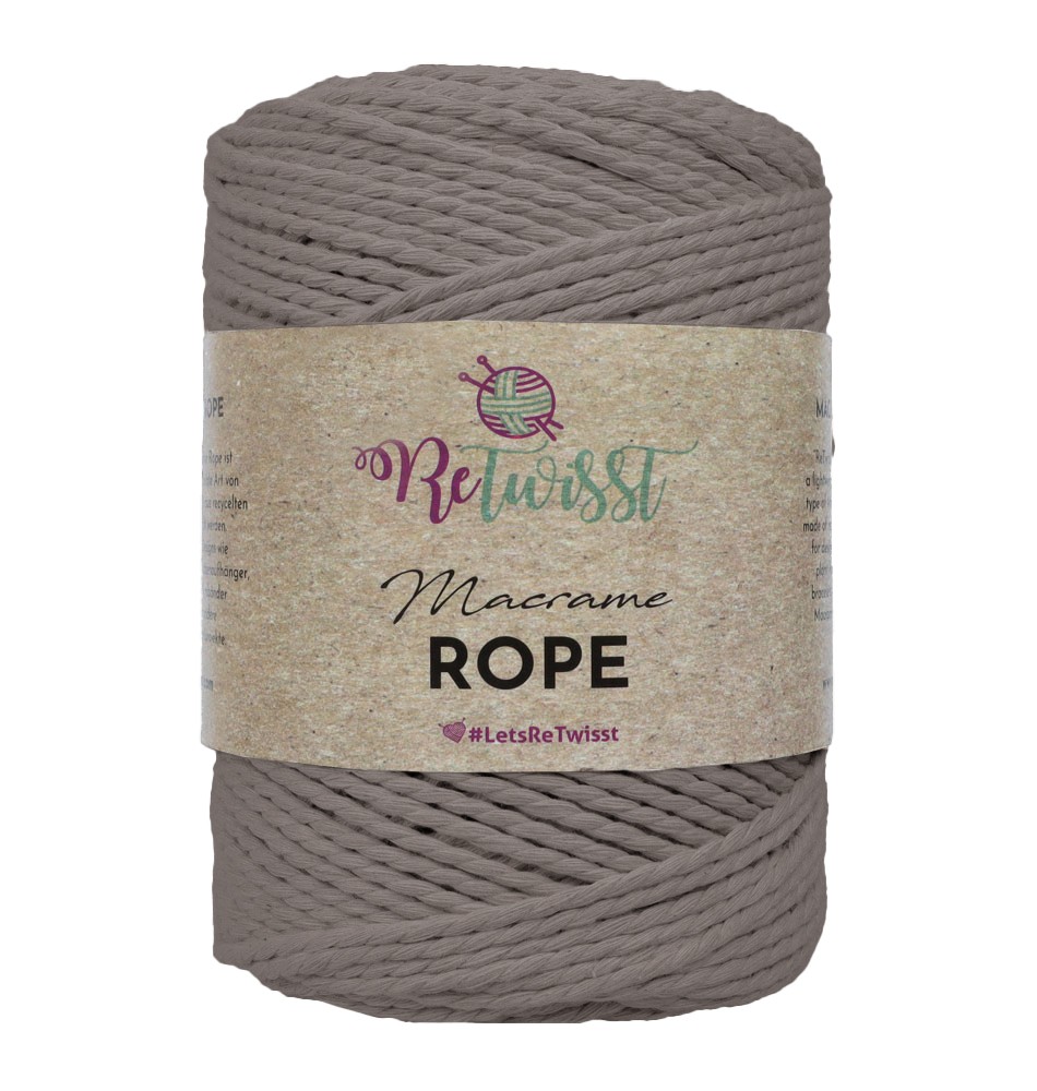 MACRAME ROPE 4MM - DARK BEIGE 500GR