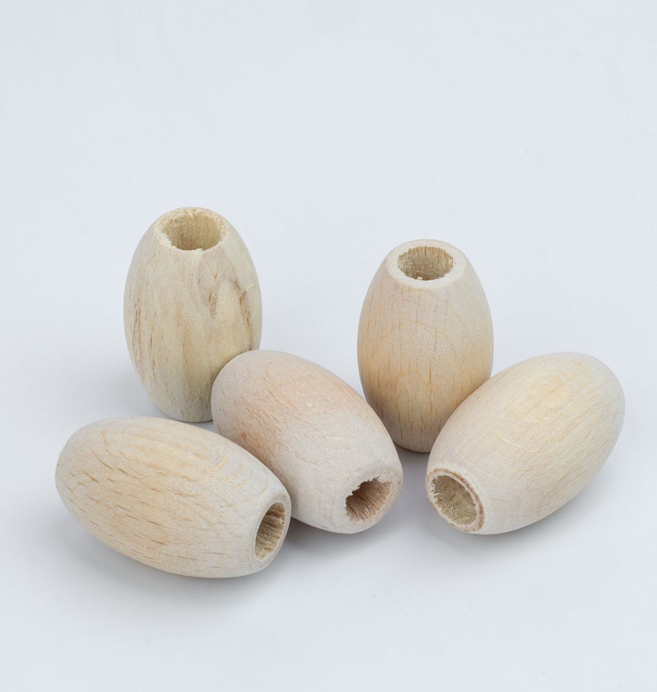 OVAL WOODEN BEAD 22MM 5 PCS PACK