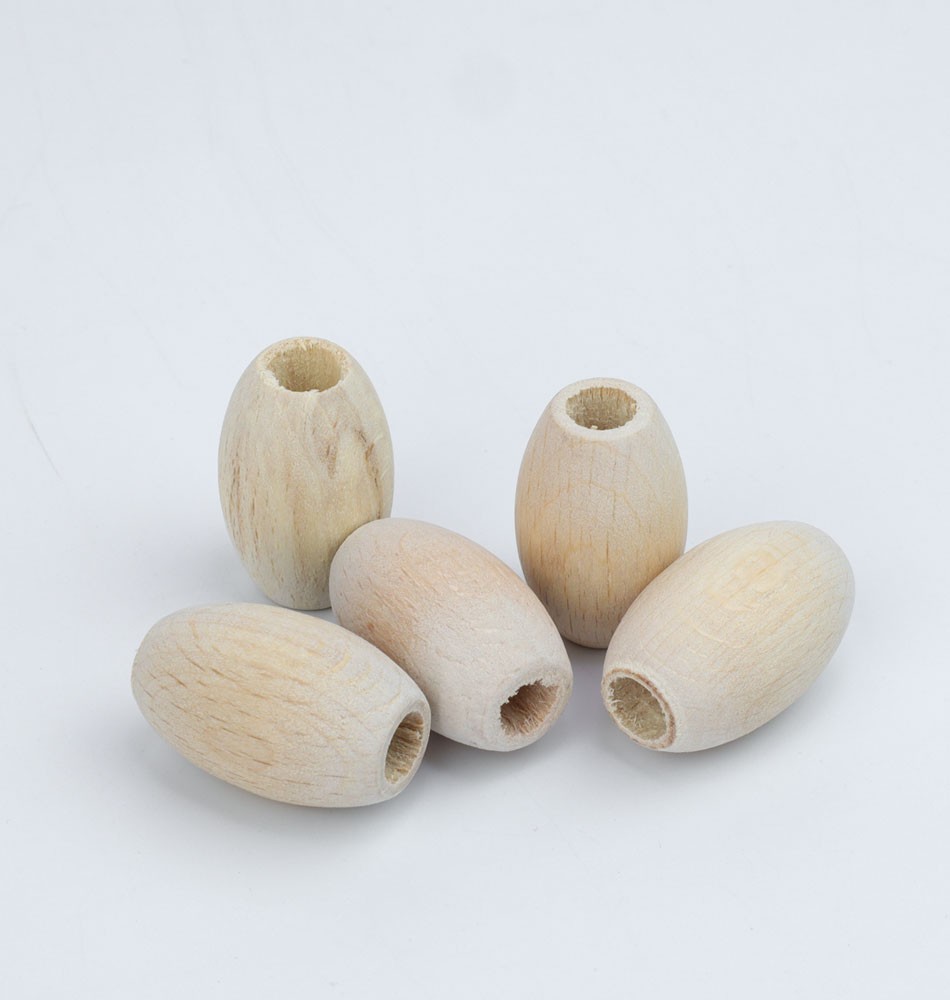 OVAL WOODEN BEAD 17MM 5 PCS PACK