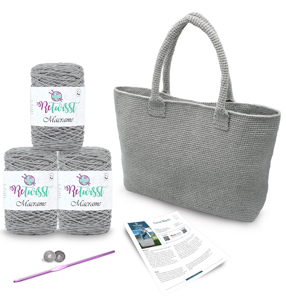 DIY Beach Bag With Bag Handle Kit - Retwisst Recycled Craft Yarns Crochet  and Knitting