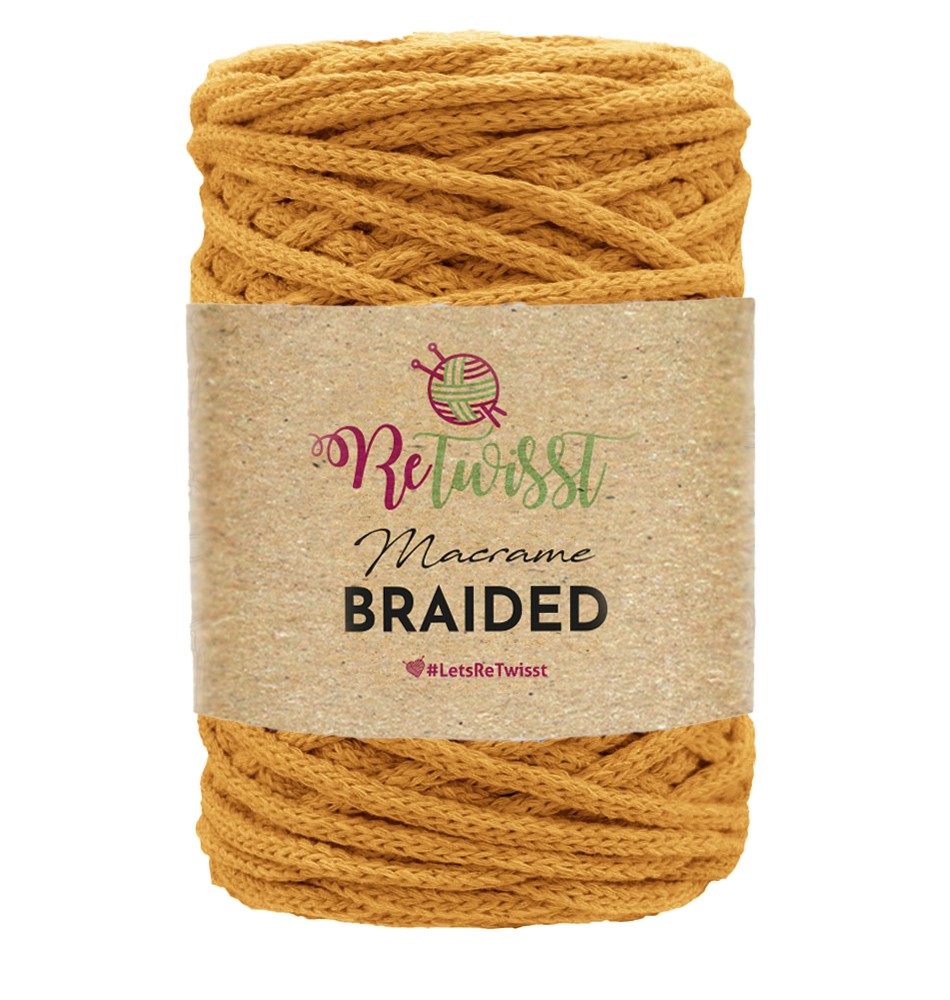 MACRAME BRAIDED 4MM - YELLOW